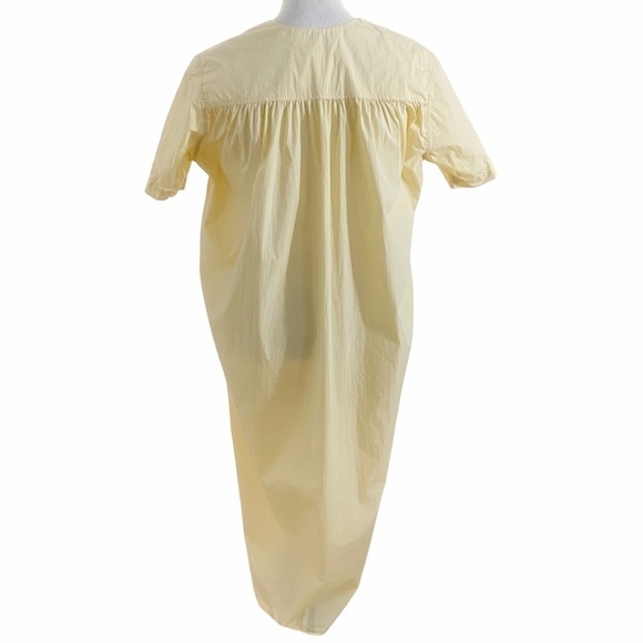 REMAIN BIRGER CHRISTENSEN MIRKA SOFT YELLOW SHORT SLEEVE V-NECK SHIFT MAXI DRESS - Picture 4 of 9